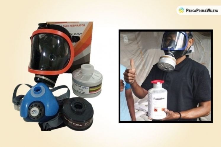 Masker Fumigasi Full Face Respirator Mask, Proteksi Gas dan Partikel Beracun Terbaik